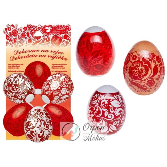 Húsvéti tojásdíszítő fólia 10 db, piros