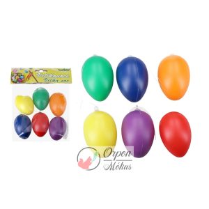 Színes húsvéti tojások: 6cm - 6db - műanyag