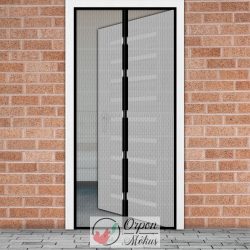   Szúnyogháló függöny ajtóra: mágneses- 100 x 210 cm - fekete