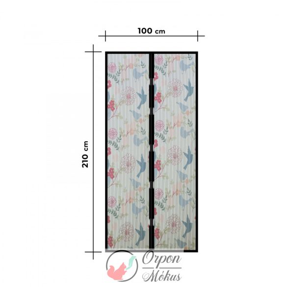 Szúnyogháló függöny ajtóra -mágneses- 100 x 210 cm : madár mintás