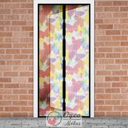   Szúnyogháló függöny ajtóra: mágneses- 100 x 210 cm - színes pillangós