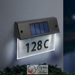   Szolár házszámfény: átlátszó plexi, hidegfehér LED - 18 x 20 cm