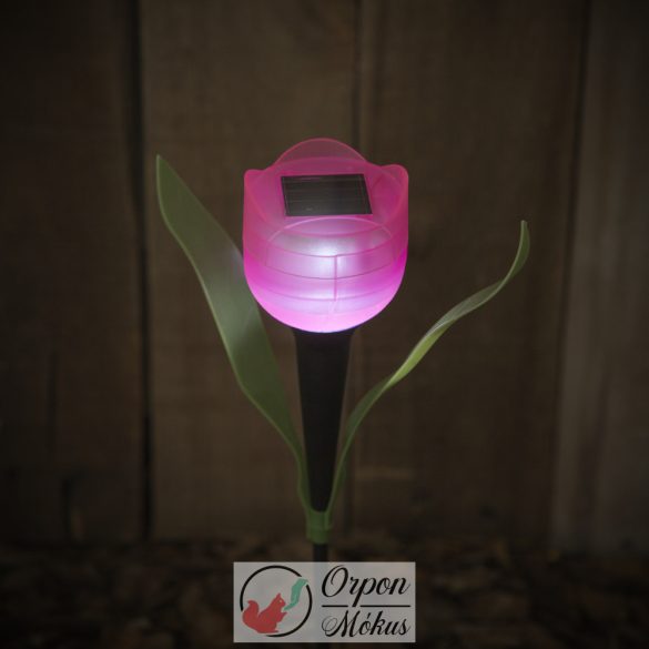 LED-es szolár, napelemes tulipán lámpa