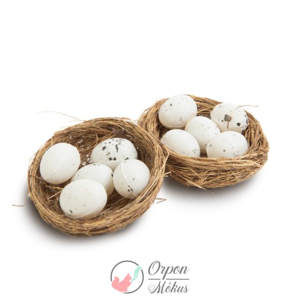 Húsvéti dekoráció: klasszikus fészek - 5 tojással - 2 db / csomag
