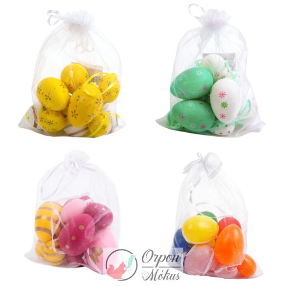 Húsvéti dekoráció: műanyag tojás - 12 db / csomag