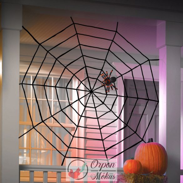 Plüss pókháló: halloween-i dekoráció - 200 cm - fekete
