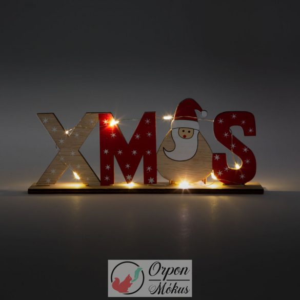 LED-es karácsonyi polcdísz, 24 x 4 x 11 cm