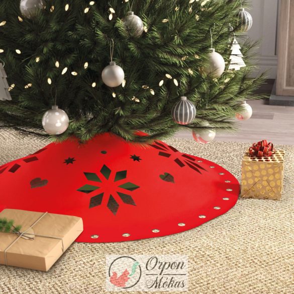 Karácsonyfa alá terítő: Piros (90 cm x 3 mm - filc)