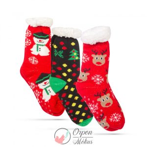 Karácsonyi zokni : csúszásmentes, felnőtt méret -  3 féle minta