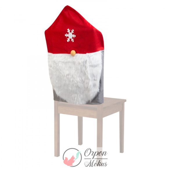 Karácsonyi székdekor: skandináv manó (50 x 60 cm - piros/szürke)