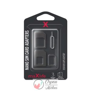 Maxlife 3in1 micro/nano SIM adapter (fekete)