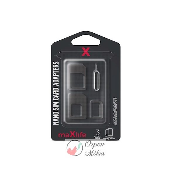 Maxlife 3in1 micro/nano SIM adapter (fekete)