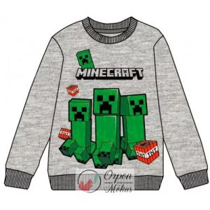 Minecraft gyerek pulóver Creeper szürke