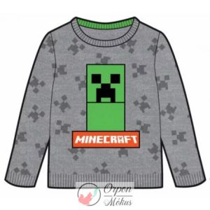 Minecraft gyerek kötött pulóver szürke Creeper