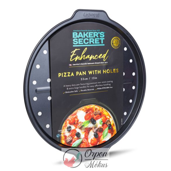 Baker's Secret Enhance Collection: pizza sütőforma - 40.8 x 38.1 x 1.7 cm