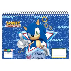 Sonic a sündisznó A/4 spirál vázlatfüzet: 30 lapos