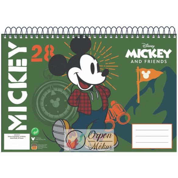 Disney Mickey A/4 spirál vázlatfüzet 30 lapos