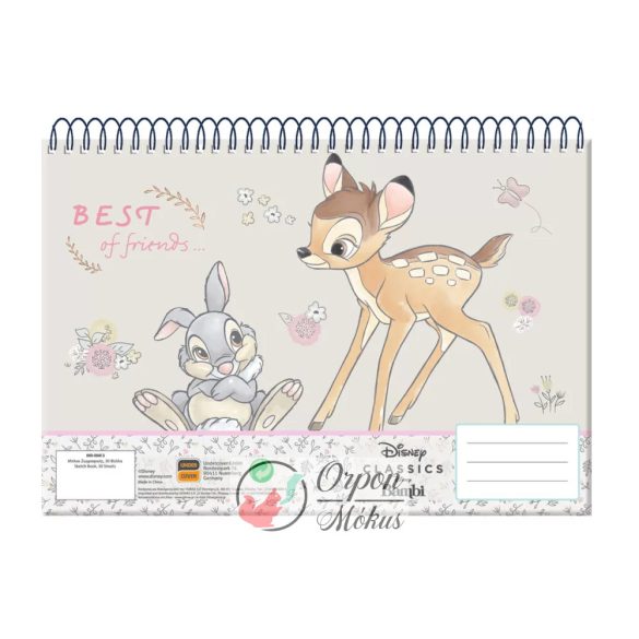 Disney Bambi Friends A/4 spirál vázlatfüzet - 30 lapos