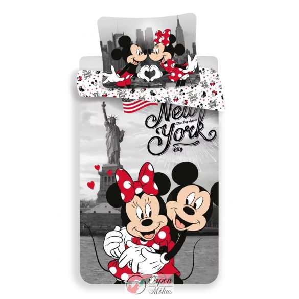 Mickey, Minnie New Yoork ágyneműhuzat szett - 140x200 cm, 50x70 cm - Disney