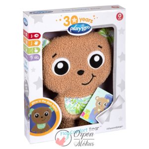 Playgro Flat Comfort Bear maci babaplüss  foszforeszkáló hassal és fülekkel