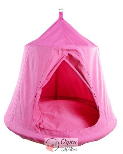 Fészekhinta sátorral: rózsaszín - 110x120cm